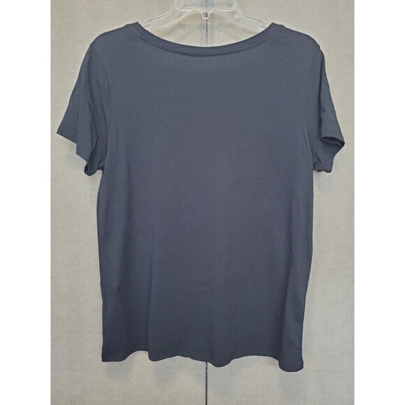 Quince Black Cotton/Modal Scoop Neck Cap Sleeve T-Shirt Size Large Minimalist - Picture 4 of 6